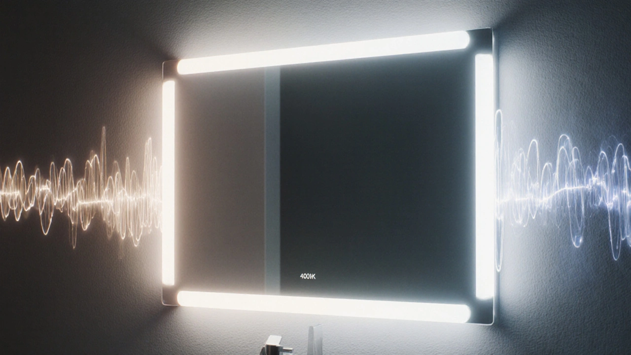 Chytré zrcadlo s dynamickým osvětlením, které se přizpůsobuje denní době.