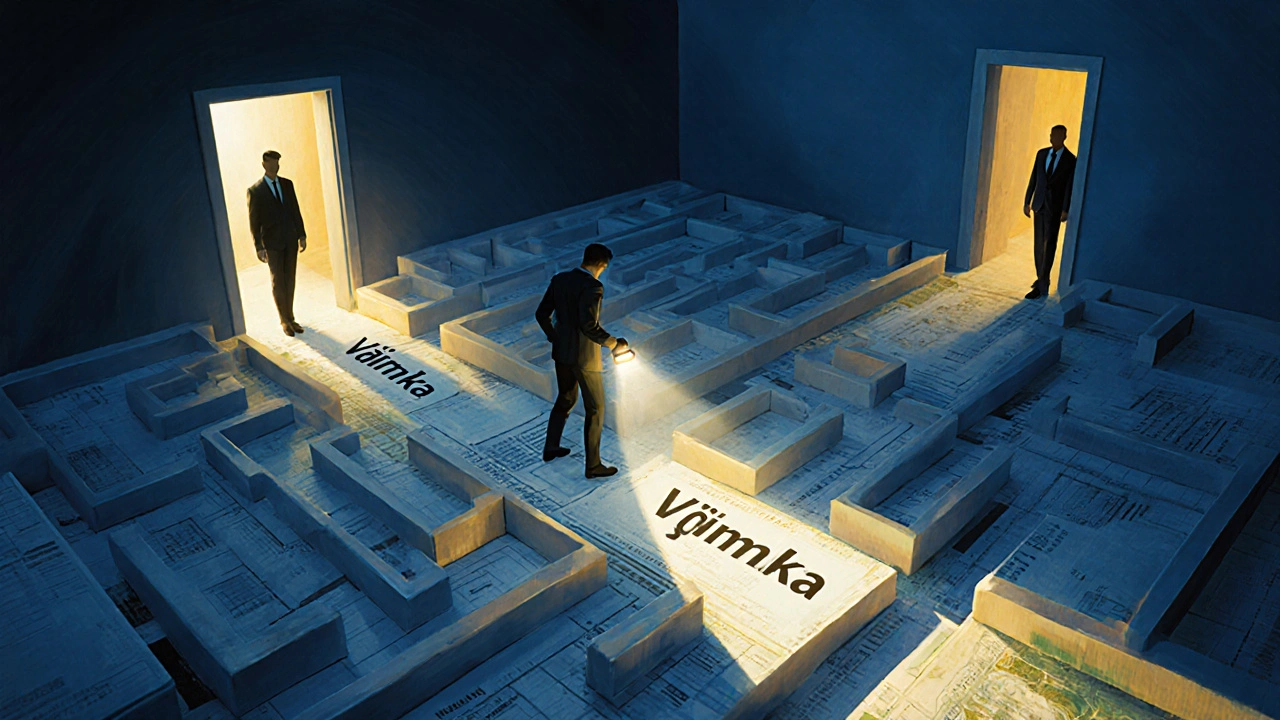 Labyrint z daňových dokumentů, jedna cesta vede k výjimce, jiná k pokutě.