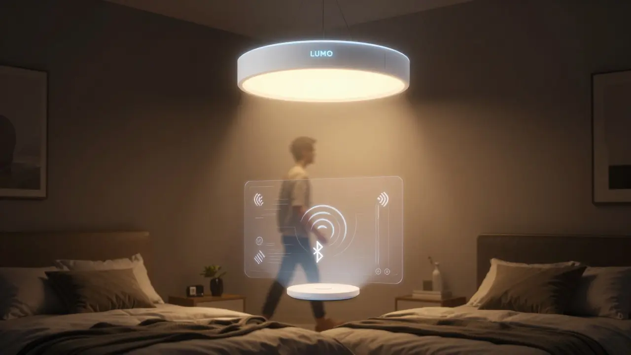 Inteligentní světlo mění barvu při vstupu do ložnice, bez vrtání a kabelů.