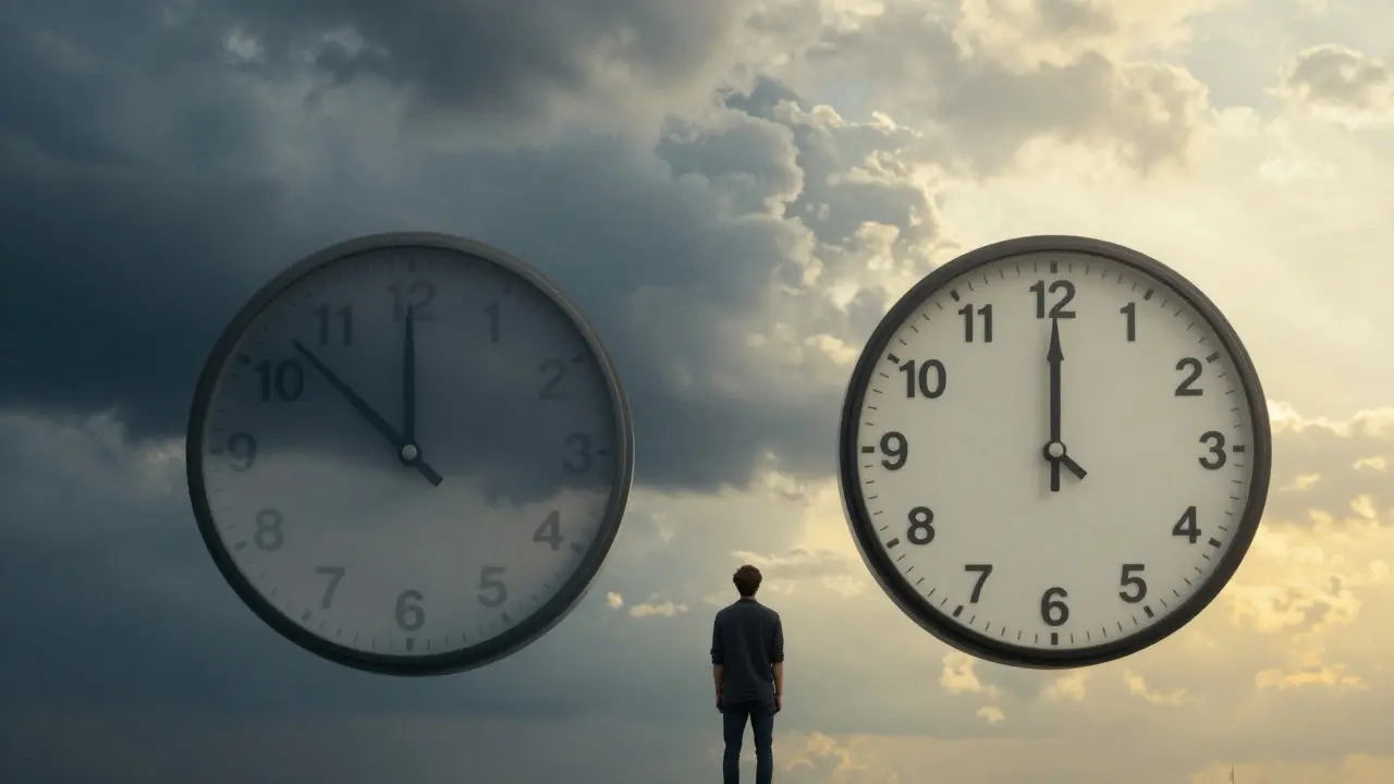 Dvě fixační doby: bouřlivé nebe pro krátkou, klidné pro dlouhou