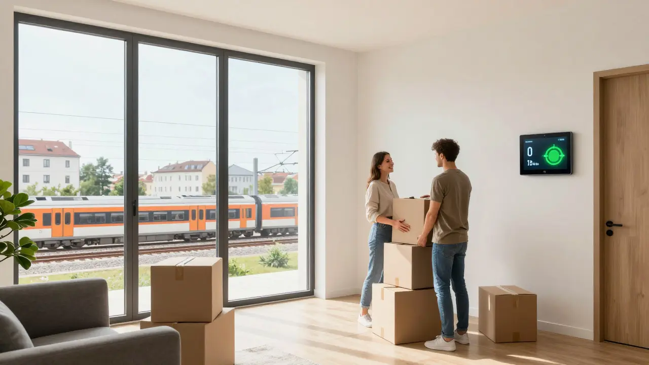Moderní byt 2+1 s vysokou energetickou účinností a výhledem na železniční trať