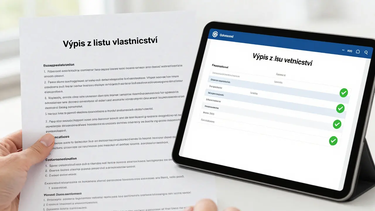 Porovnání výpisu z katastru a digitální kupní smlouvy