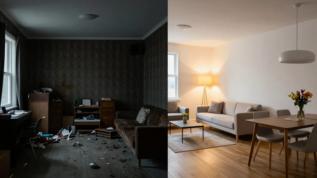 Srovnání bytu před a po profesionálním home stagingu