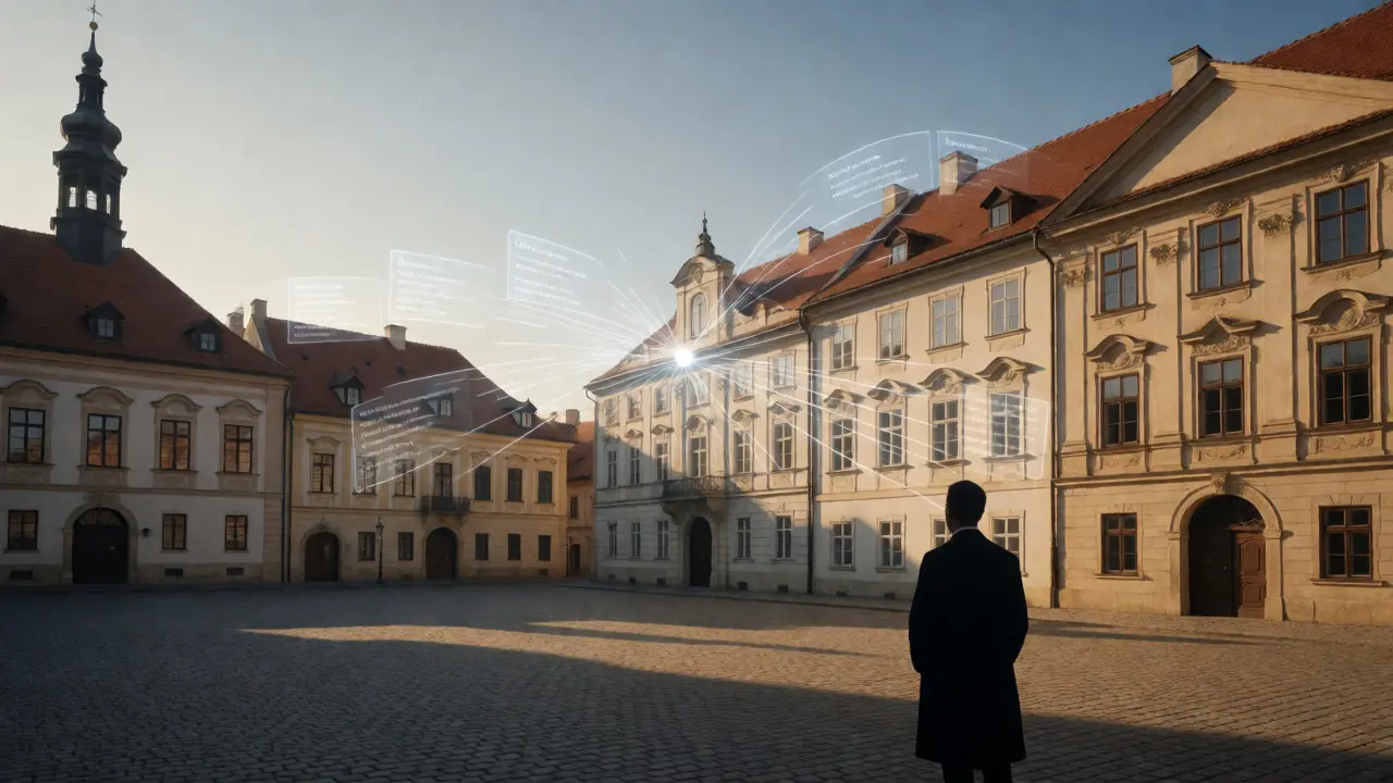 České město s vizualizací katastrálního systému