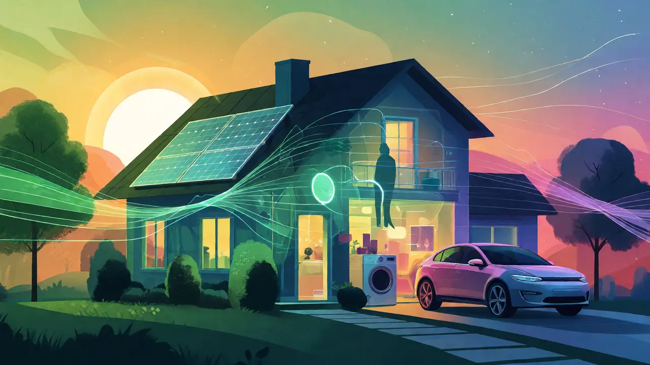 Koncept prediktivního chytrého domu se solární energií